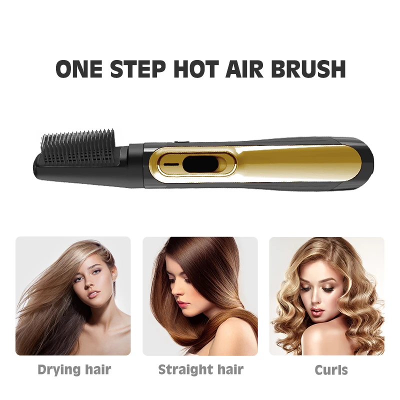 Hot Air Brush Styler One Step Hair Styler Hair Dryer Volumizer 2 in 1 Negative Ion Hair Straightener