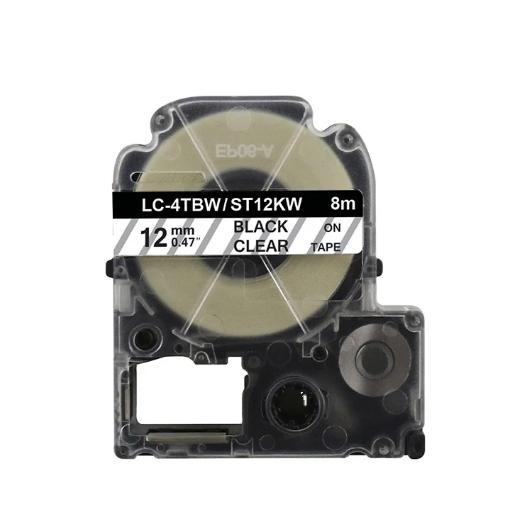 LC-4TBW 12 мм черный совместимый картридж с этикетками для Epson LW-400 LW-K400