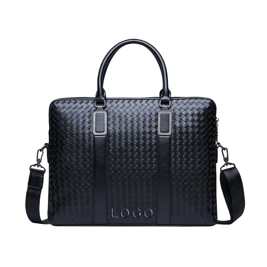 Factory Wholesale Unique Design Fashion Black Handbag Large Capacity Luxury Men Business Bags Leather Briefcase