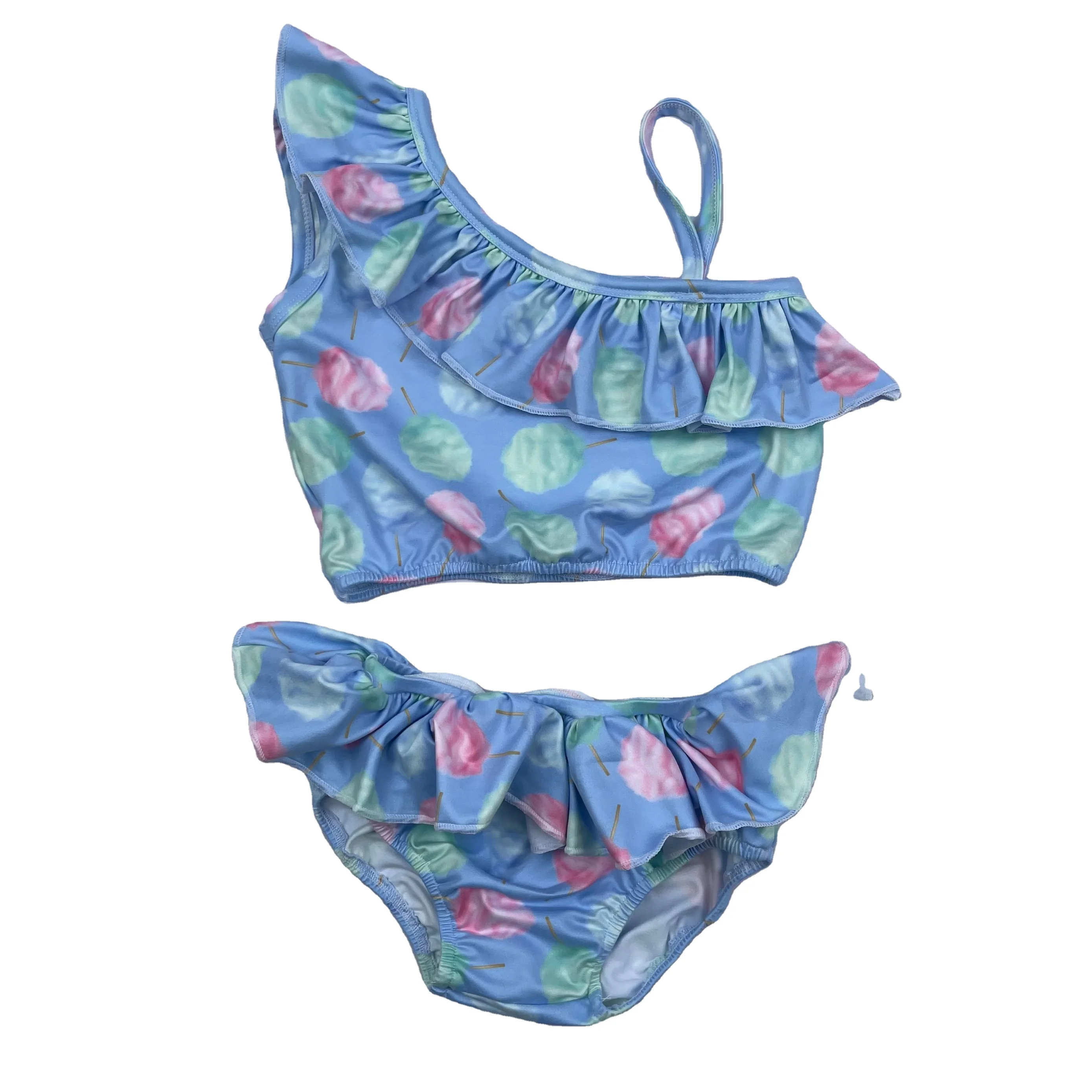 Liangzhe Baby Swimsuit Girls Swimwear OEM Factory Toddler Custom Print 2pcs Swimwear for Kids