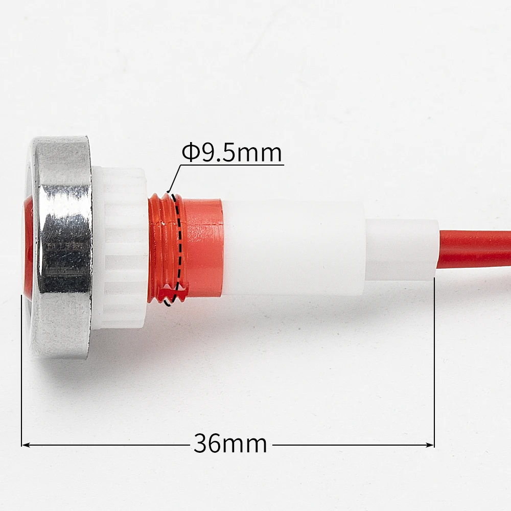 10MM Plastic 220V Red Indicator Light Wire Lead Indicator Telltale Light With Wire 12V Led