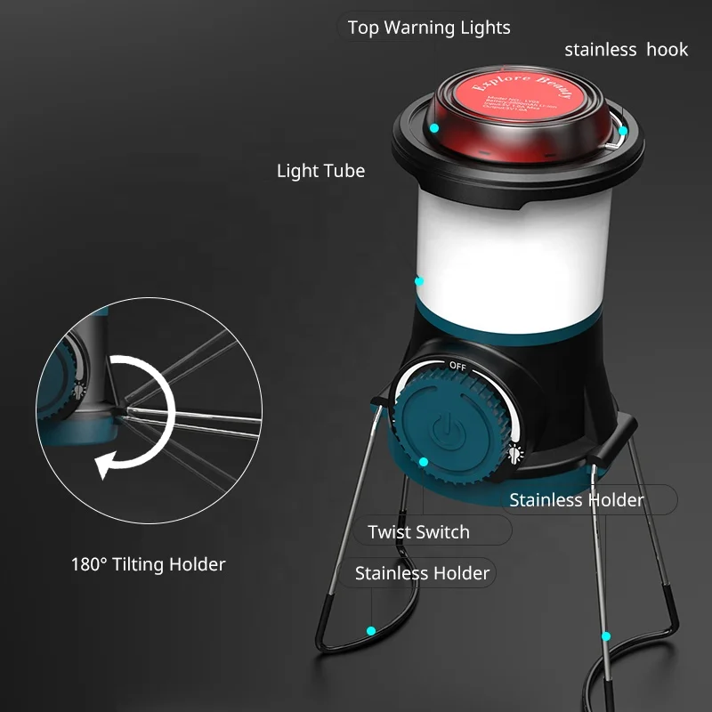  Explore Beauty portable outdoor rechargeable led Hanging Light Battery Indicator Discharge Function Camping Lantern camp