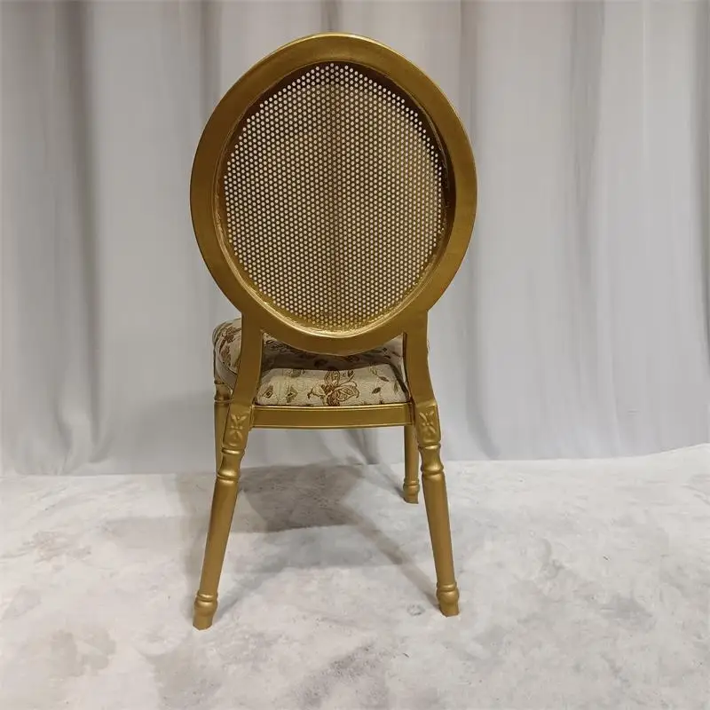 aluminum round louis chair removable seat cushion gold wedding chair