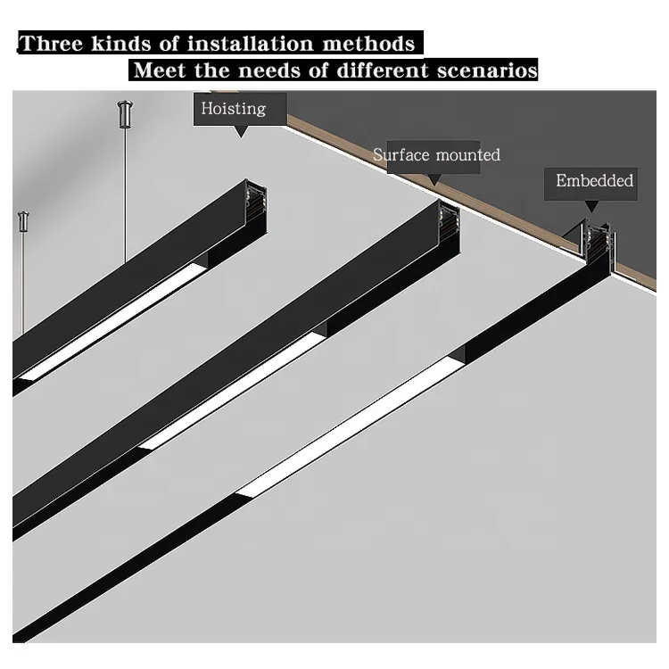 48V 2700-6500K color changing Smart WiFi 2.4G Dimming  97Ra 6-40W linear track spotlight magnetic track light rail system