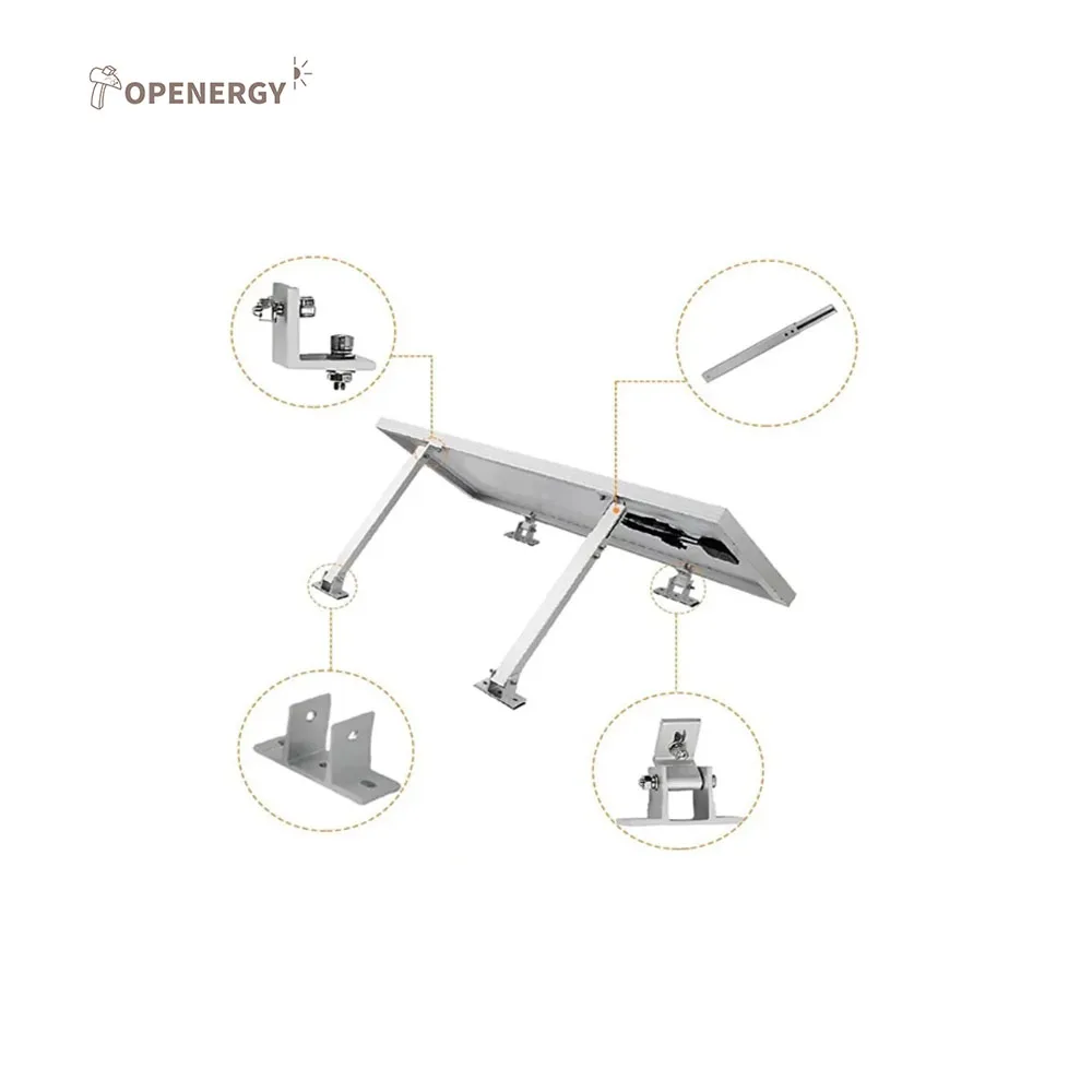 Solar photovoltaic tilt-adjustable rear legs for mounting single/multiple solar modules