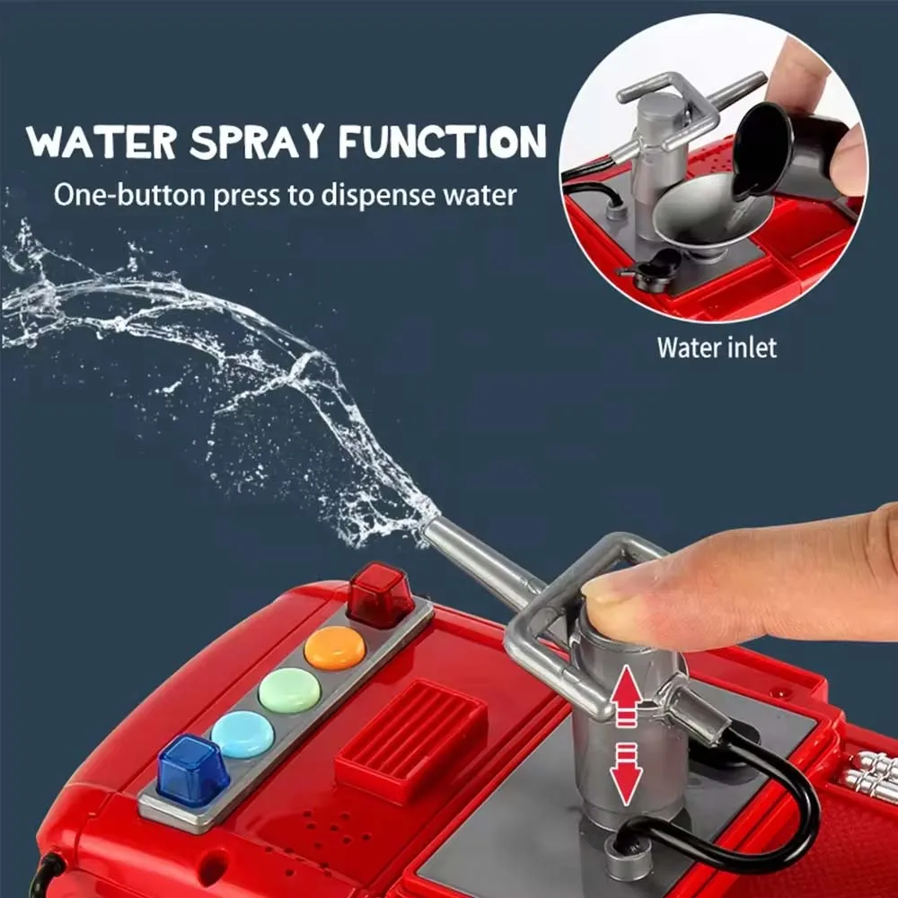 2024 Kids new city fire rescue vehicle toys simulate inertia fire water spray car toys with sound light