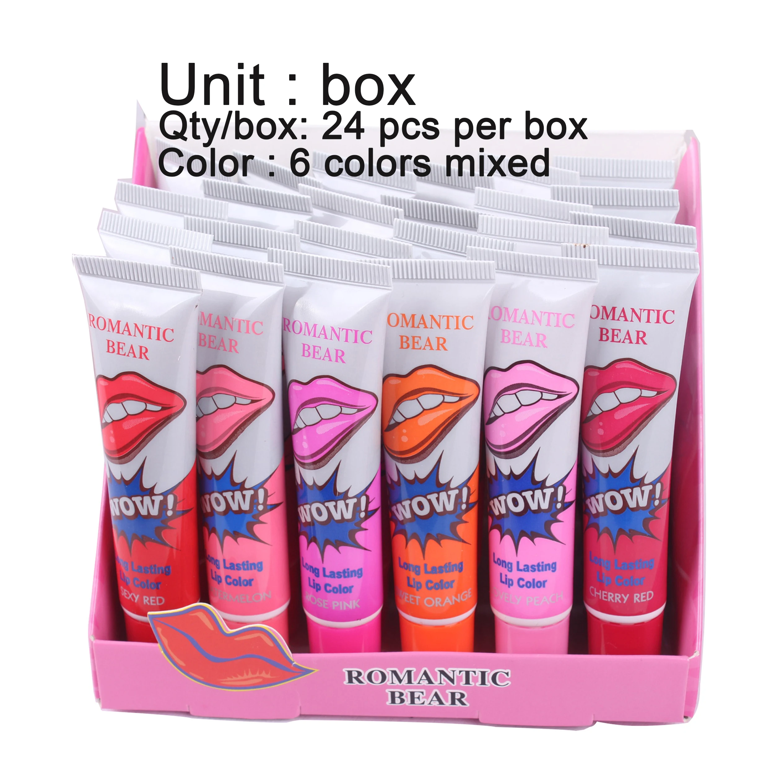 RB01A3 WOW Magic Romantic Bear lipstick cute Peel off Liquid lipstick tattoo Romantic Bear magic peel off Lipstick Lip gloss