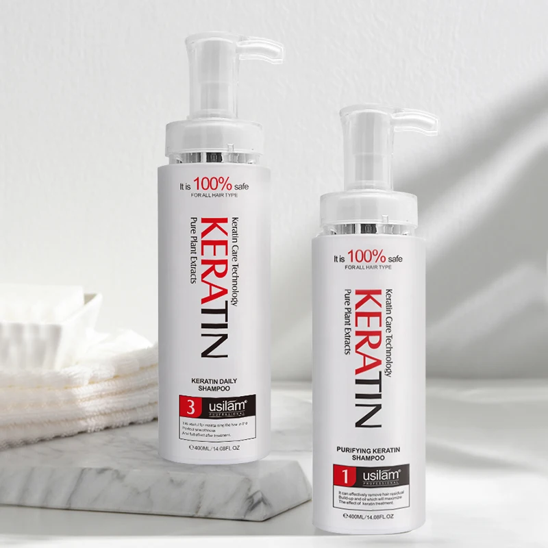 Organic Hair  Products Silk Protein Keratin Treatment Cream Hair  Set For African Hair  Brazilian Keratin