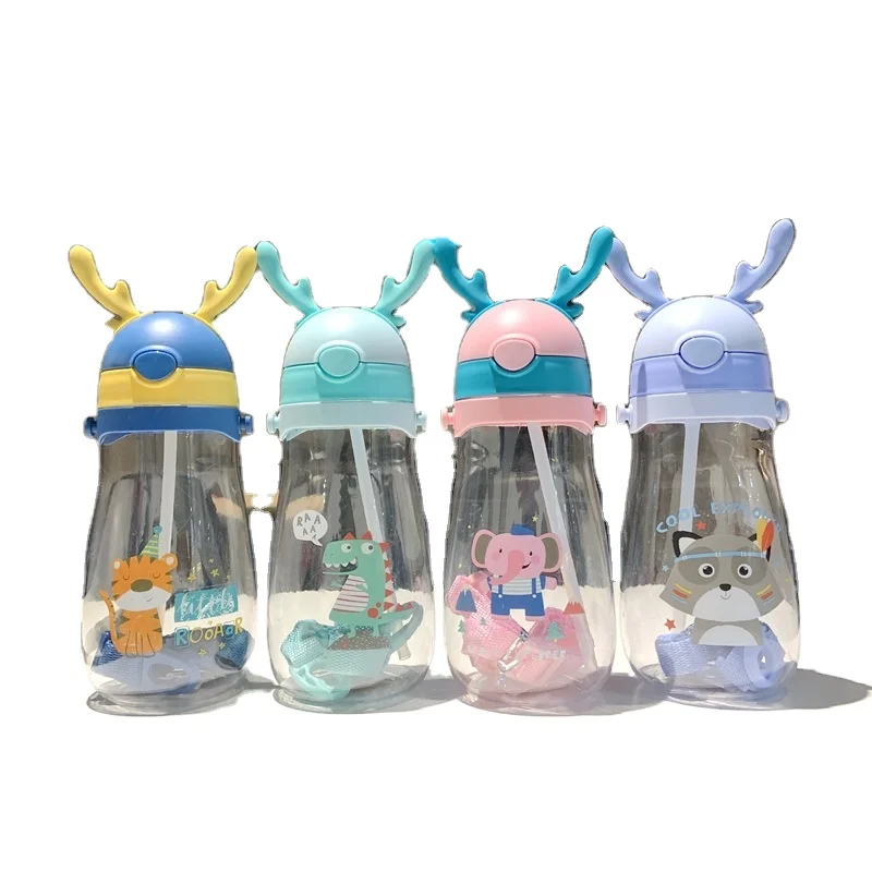 Рождественские пластиковые прозрачные акриловые чашки для молока и чая с оленем, многоразовые чашки с двойными стенками для пузырьков и чая с крышкой