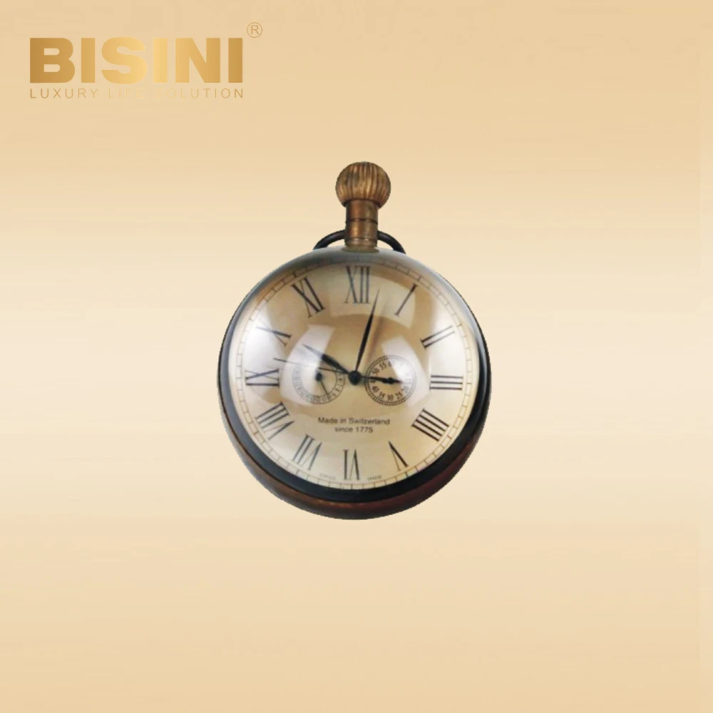 Quartz retro Vintage timepiece Creative desktop clock spherical shape watch with tassel lifting Pure copper mechanical clock