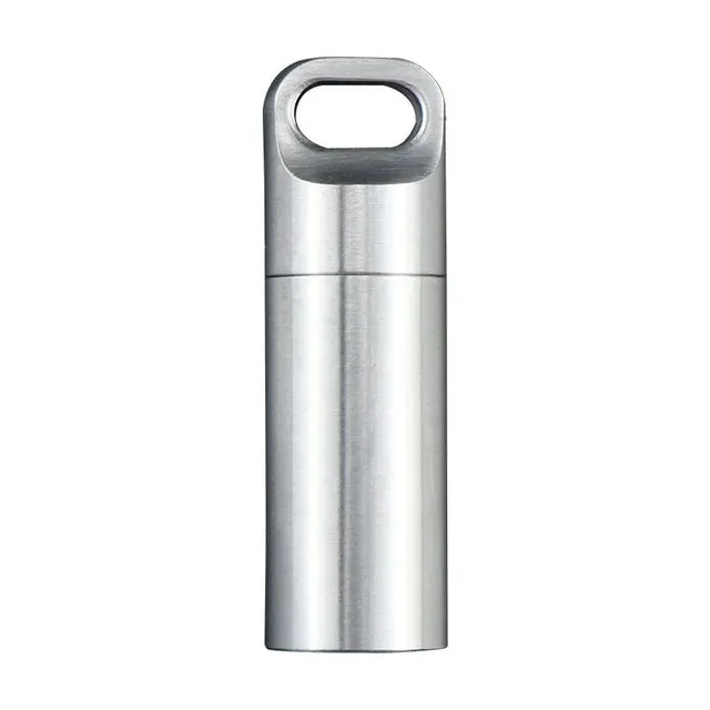 Custom Waterproof Portable Small Mini Metal Stainless Steel Travel Medical Pill Case Bottle Container for Capsule Beads Pills
