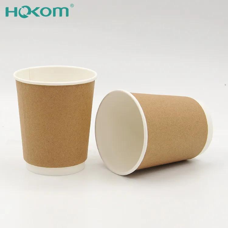 High quality custom double wall kraft paper coffee cup cups disposable
