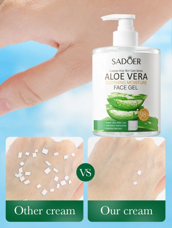 Soothing and Moisturizing Brightening Skin Gel Face Skin Hair Sunburn Relief Aloe Vera Gel