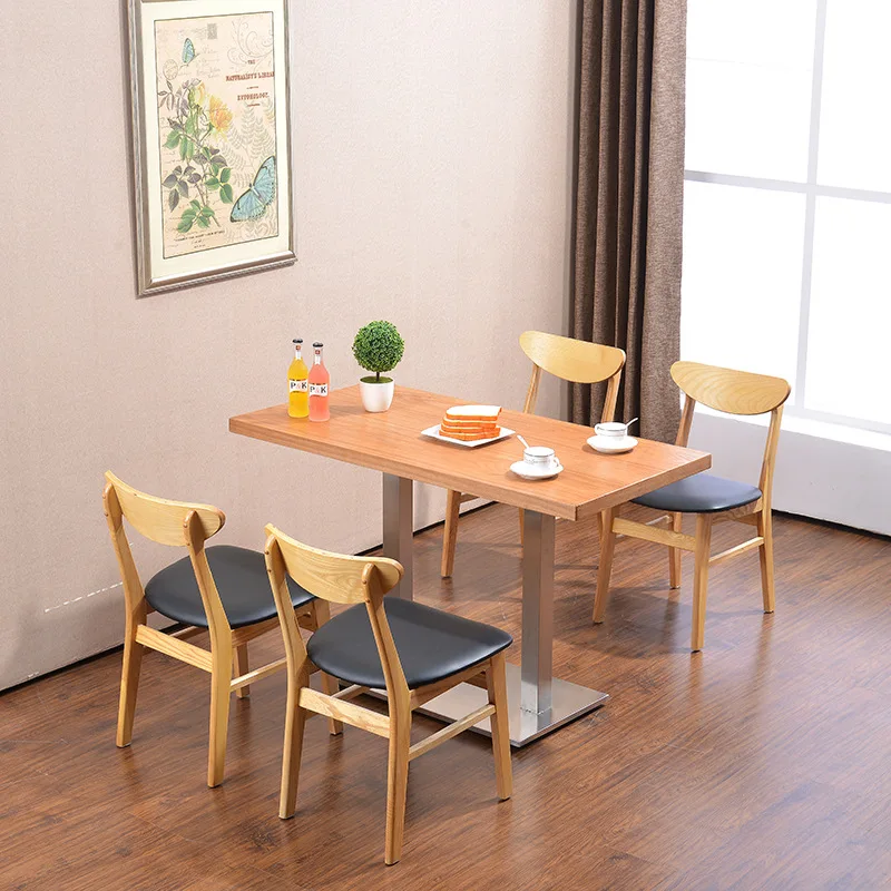 Nordic modern style small dining room wooden chair factory direct sale outdoor backrest garden wood chair