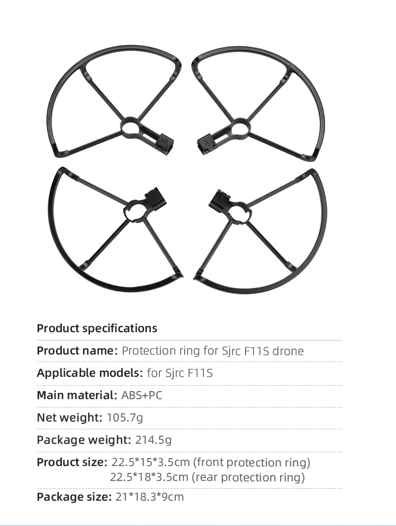 Drone quadcopter f11s 3km drone spare part for protect blades drone guards anti-collision protect propeller