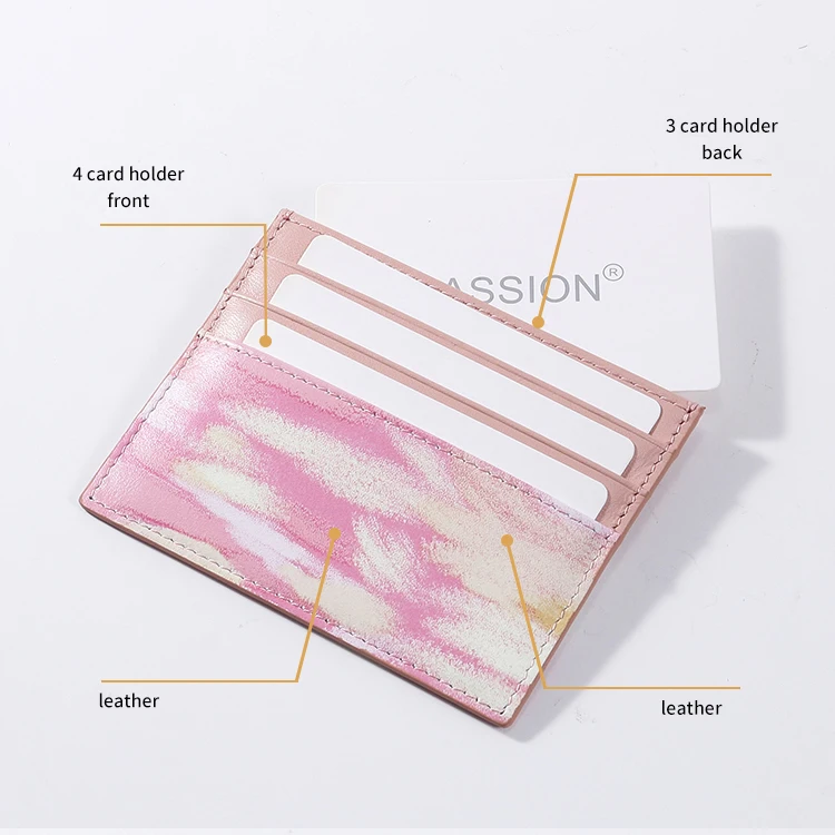 Factory Custom Slim Wallet Rfid Blocking ID Card Holder Color Cardholder Big Capacity Print Leather Card Case Credit Card Holder