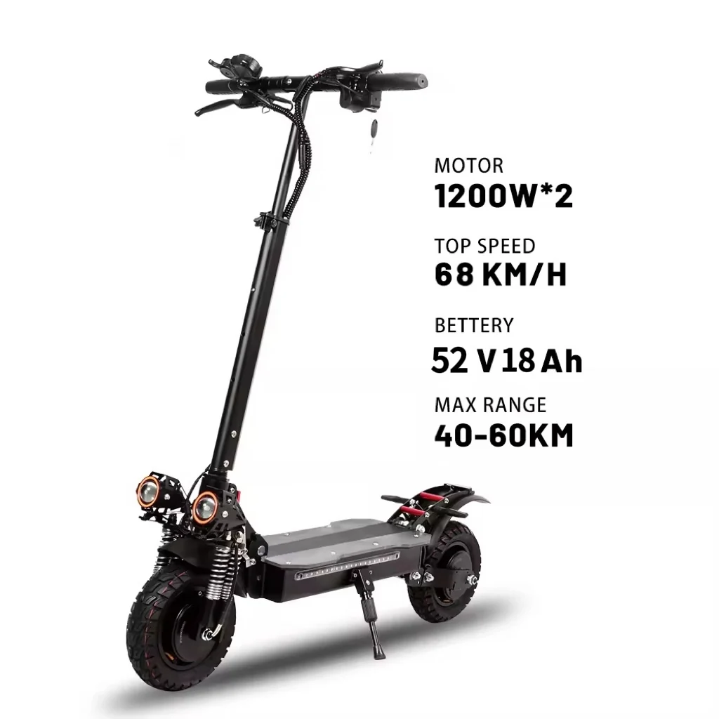 NEW 52V 1200W dual motor Off road All Terrain Electric Scooter 11 inch fat tire longer rang mobility e scooters for adult 0814