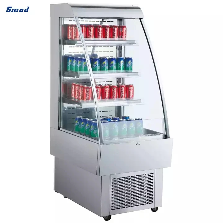 Open Type Beverage Chiller Refrigerator For Sale Air Curtain Cake Display Fridge
