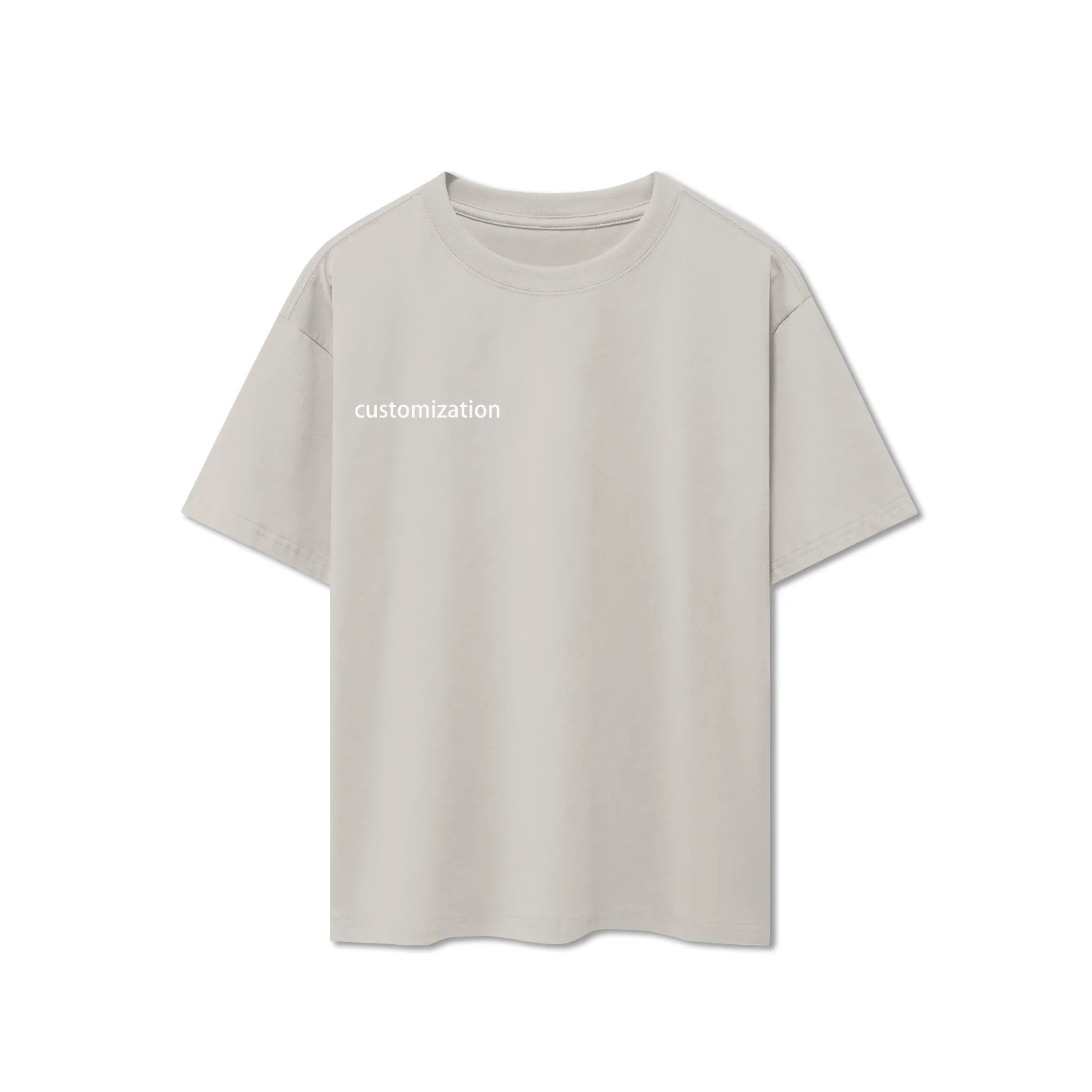 Укороченная футболка оверсайз с принтом экрана пустая высокого качества Мужская Плотная хлопковая Футболка от производителя