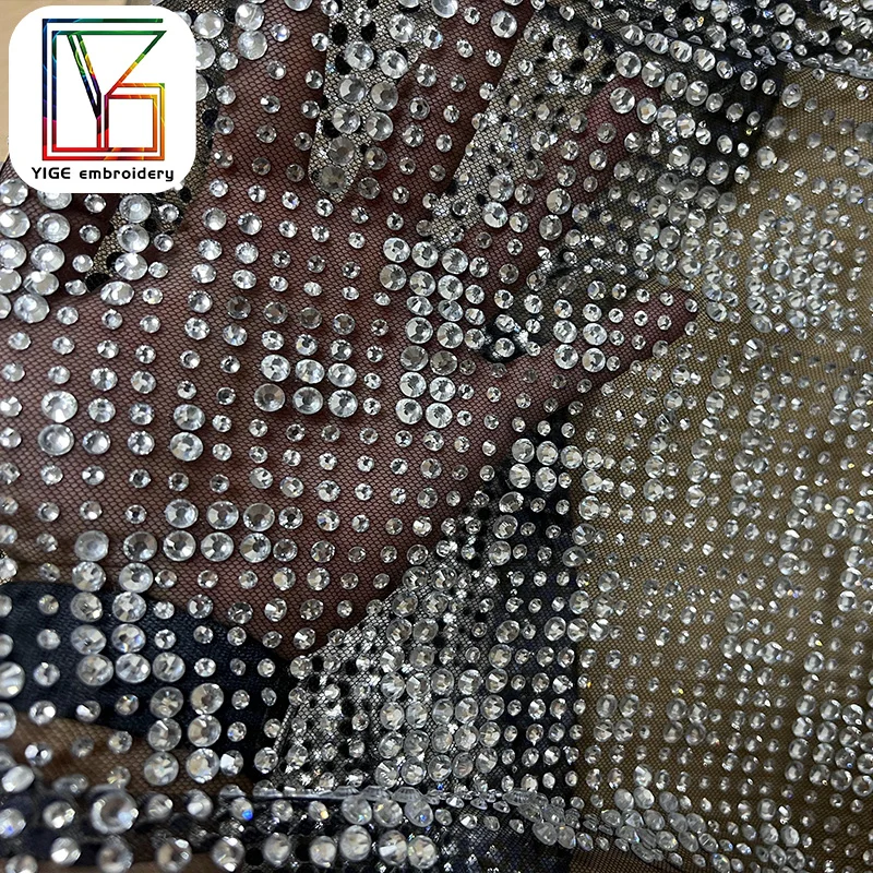 Высокое качество Swarovski Кристалл Тюль сетчатая кружевная ткань роскошное свадебное платье Хрустальная