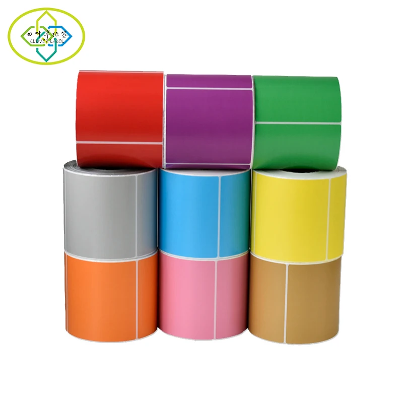 Custom printed color thermal paper label self-adhesive paper sticker roll thermal sticker