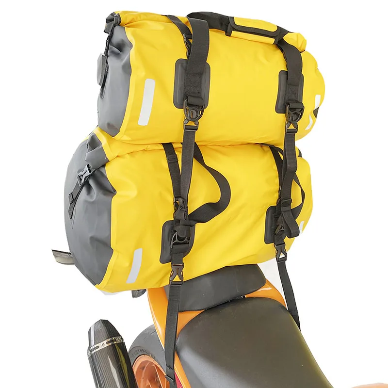 Motorcycle riding bag waterproof rear duffel dry saddle tail helmet bags