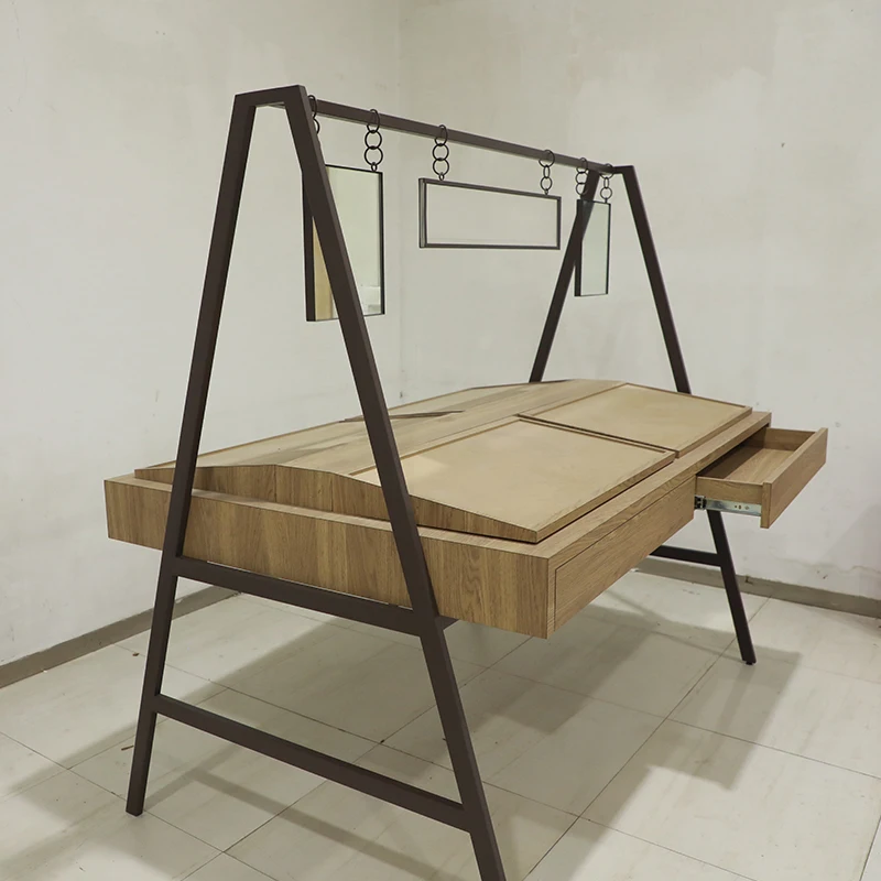 Top Seller LED Glass Counter Wood Frame Phone Smoke Shop Showcase Gondola Display Cabinet for Retail Store Display