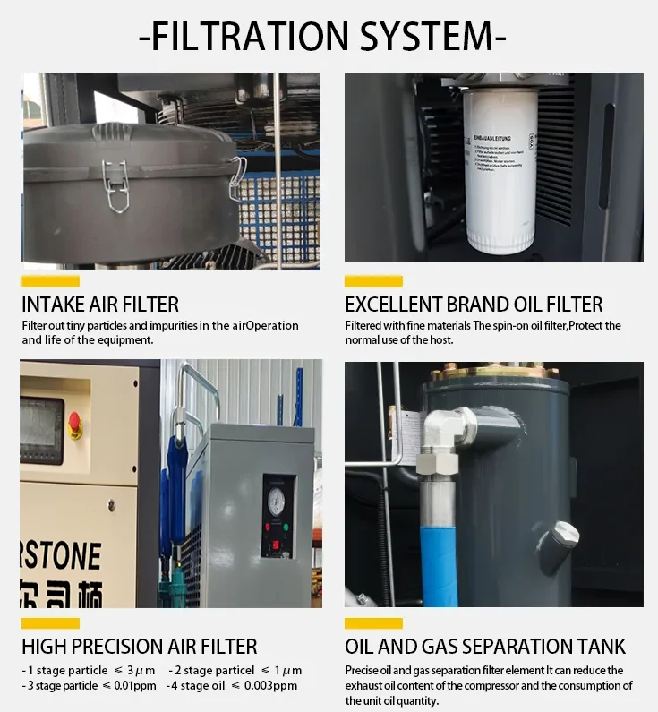11kw screw air compressor with tank