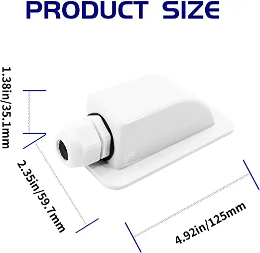 IP68 Waterproof Solar Cable Entry Gland 1 Hole Rectangular Solar Panel Gland For RV Boats Yacht
