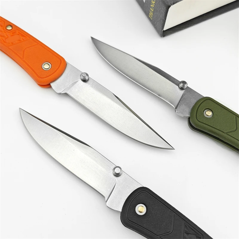 110 Nylon Fibre Handle Tactical Folding Knife Drop Point Blade Camping EDC Self Defense Pocket Knife