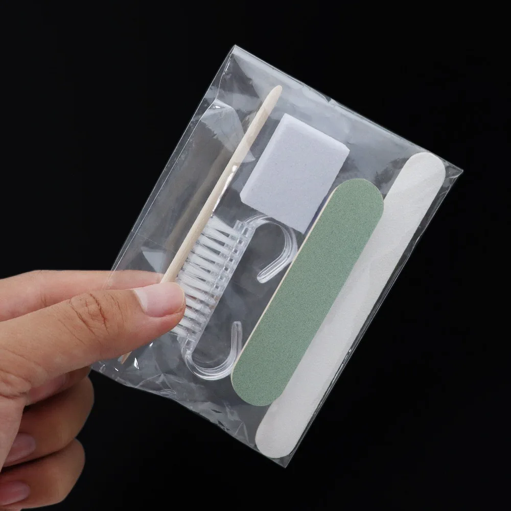 5pcs/set Nail File Sticker Brush Sanding Block Buffer Professional Disposable Nail Tool Manicure & Pedicure Set