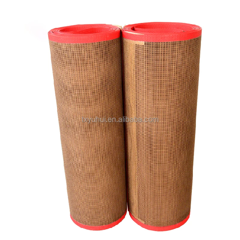 Customized Mesh Hole Microwave Drying PTFE coated Aramid Mesh Conveyor Belt