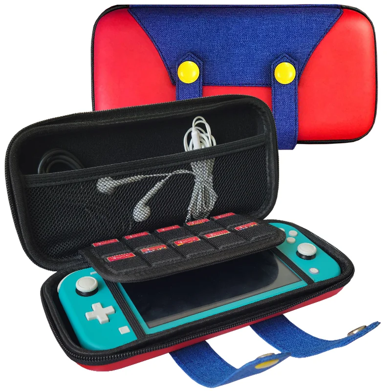 Жесткий Дорожный чехол для Nintendo Switch Lite с красным и синим элементом из ЭВА водонепроницаемый