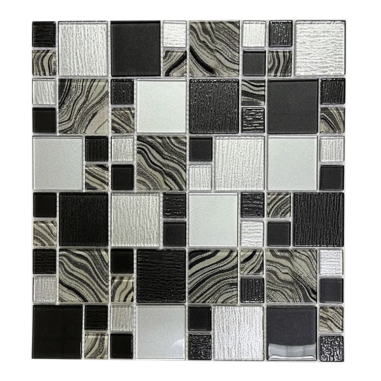 art decorative beveled mirror bohemian crystal foil glass mix diamond backsplash wall mosaic tile