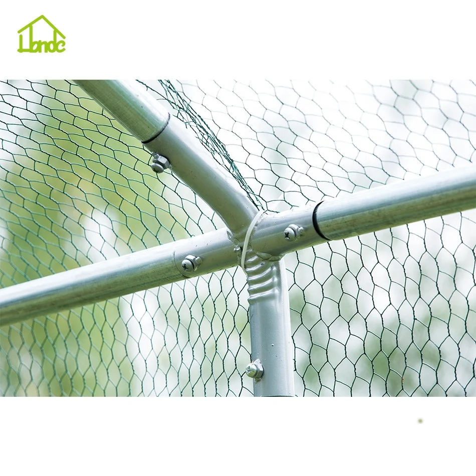 Customizable walk-in big galvanized hexagonal mesh chicken coop hen house large chicken crate