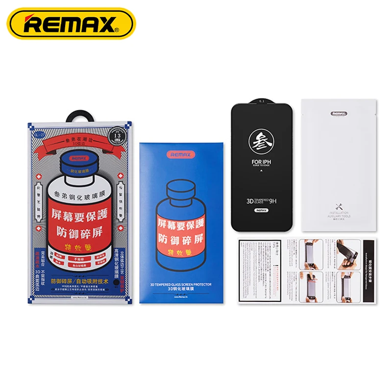 Remax GL-27 3D 9D Shatter-proof Tempered Glass Screen Protector for iPhone 14 13 12 11 pro max phone