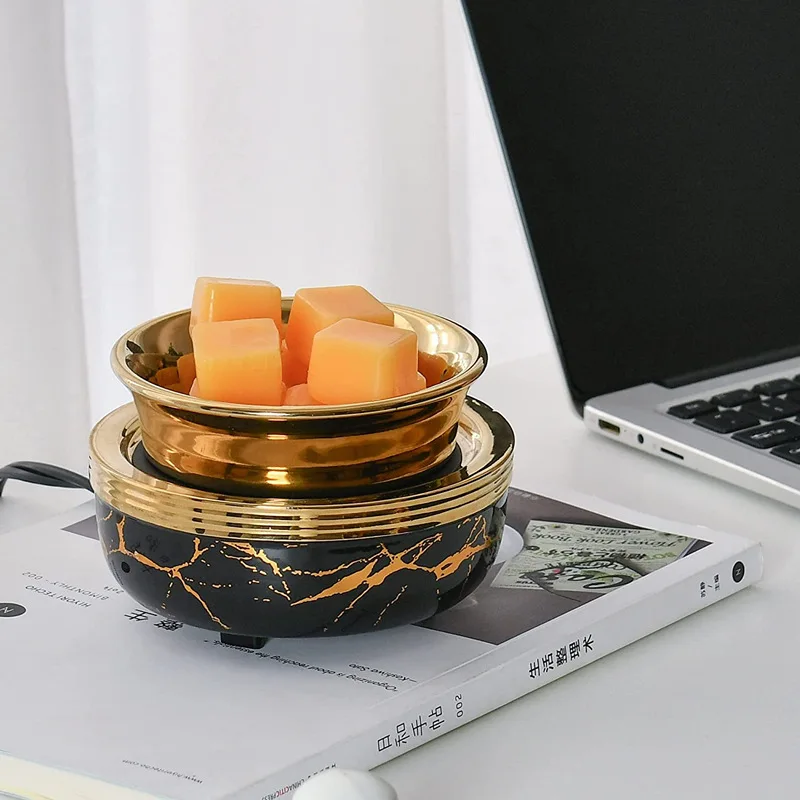 Ceramic Gold and Black 2 In 1 Fragrance Oil Warmer Candle Melt Burners Electric candle wax melte