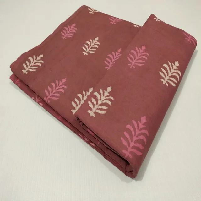 Natural Indian hand block print cotton fabric material cloth