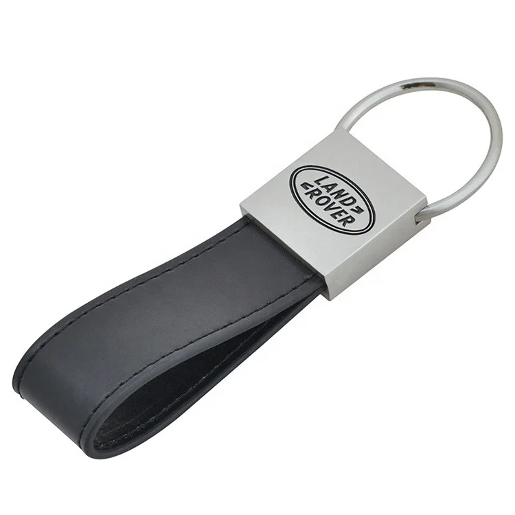 Free Samples UK Land Rover Car Key Holder  Custom Made Promotional Gifts Black PU Leather Key Chain with  Alloy Logo