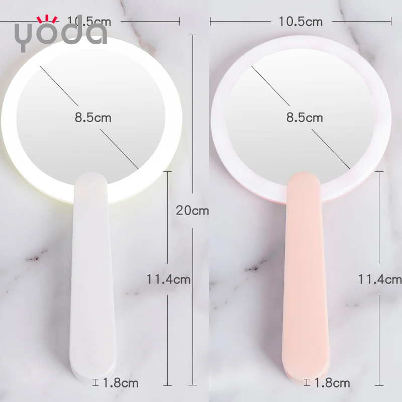 usb rechargeable smart portable compact rotated magnetic hand led make up mini cosmetic mirror with light
