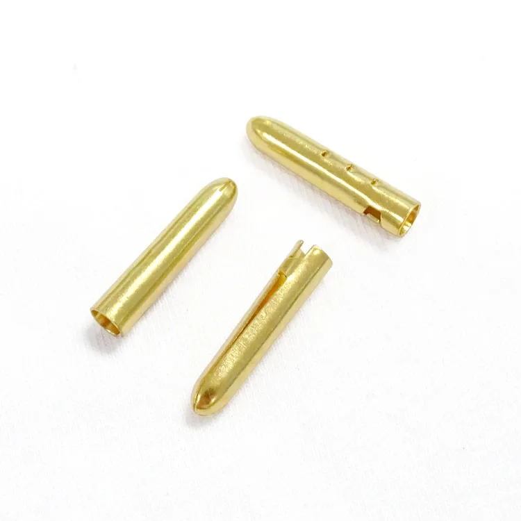 Engraved crimp shoelace accessories bullet cord end tips drawstring custom aglet for hoodies string rope