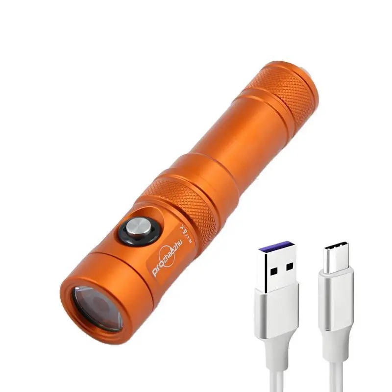 IP68 Водонепроницаемый 1200 люмен подводный фонарик 100 м 21700 USB зарядка и Встроенная перезаряжаемая литиевая батарея