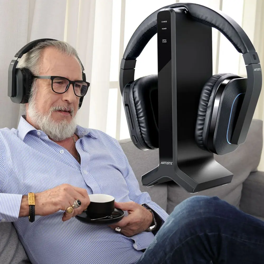 2023 Best selling 2.4G wireless headphones for waching TV 100ft range 20 hours duration