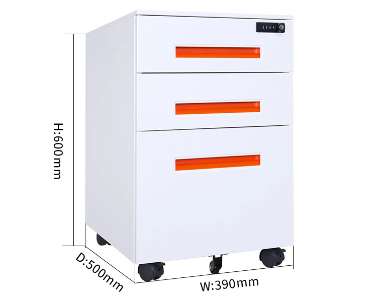 Home Office Steel Mobile File Cabinet Mobile Archives Filing Cabinet Under Desk 3 Drawer Metal Mobile Pedestal
