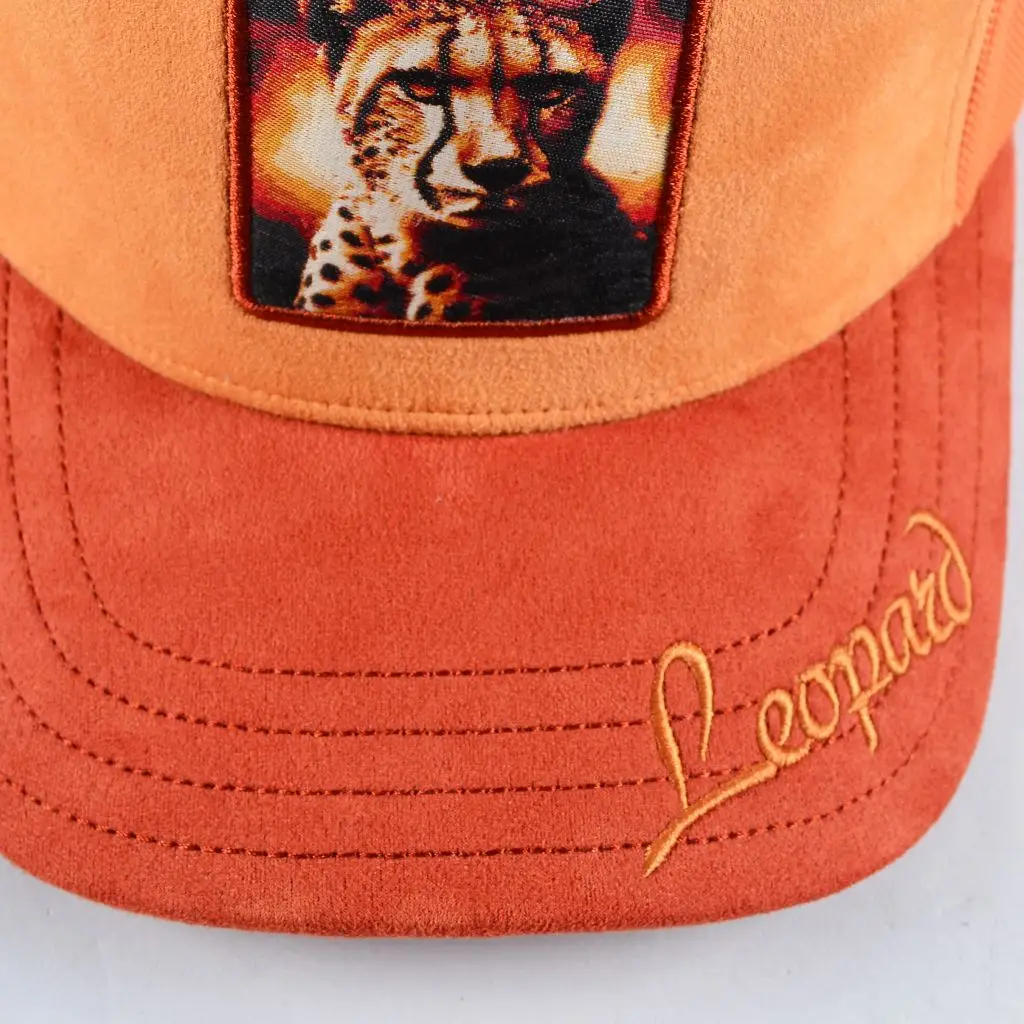 Wholesale Multicolor 5 Panel Custom Animal Tuckers Hats With 3D Embroidery Cheetah Logo Patch