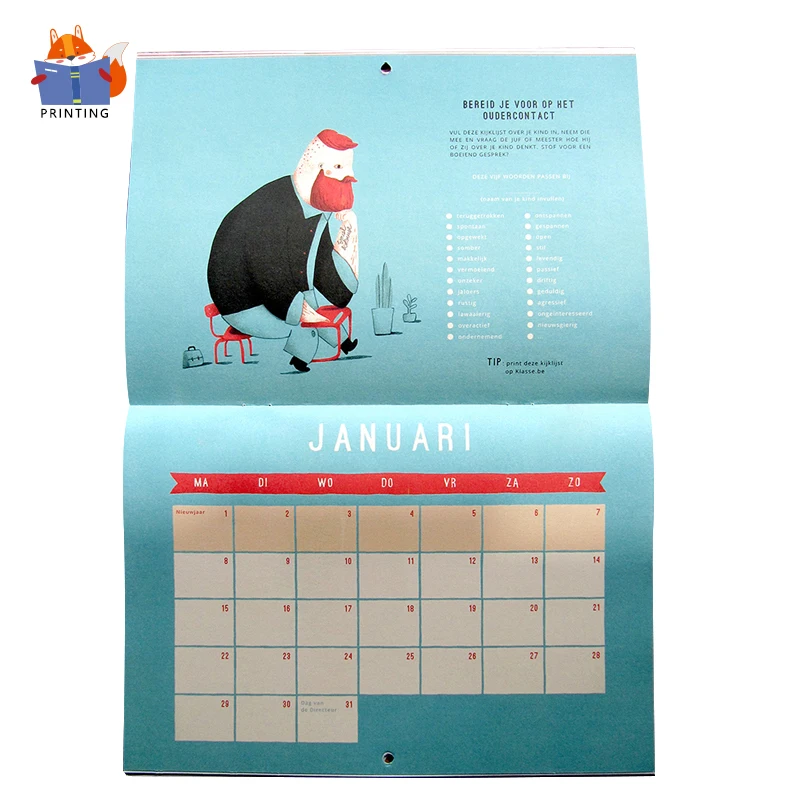 Пользовательские 2025 2026 седло стежка складной китайский настенный флип арт-бумага календарь печать для офисного использования