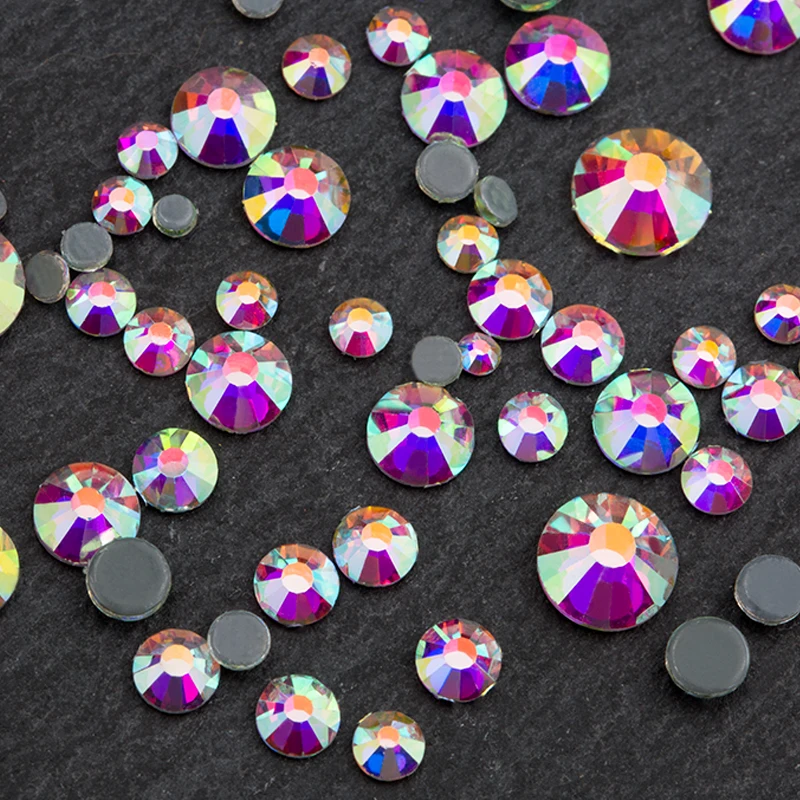 Wholesale Bulk Ab Dmc Quality Stone Flat Back Hot Fix Glass Crystal Rhinestones