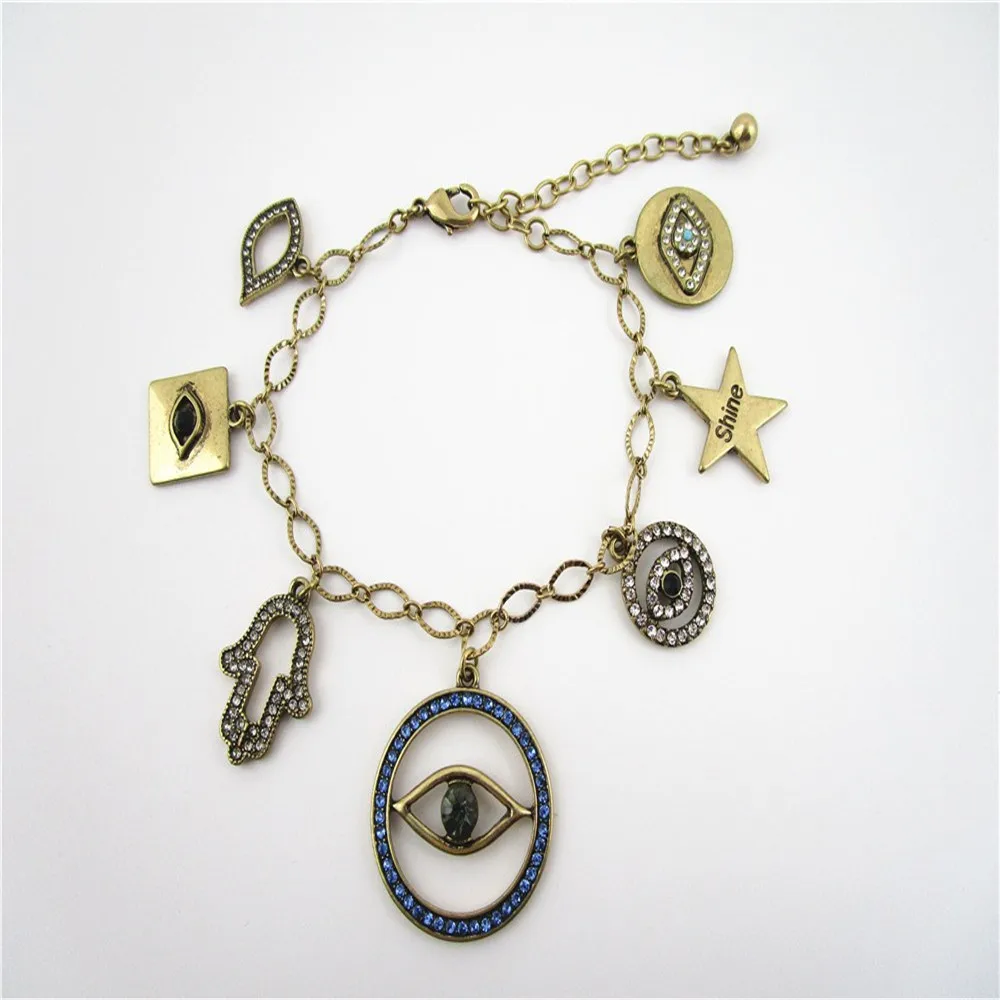 trendy charms of evil eye bracelet