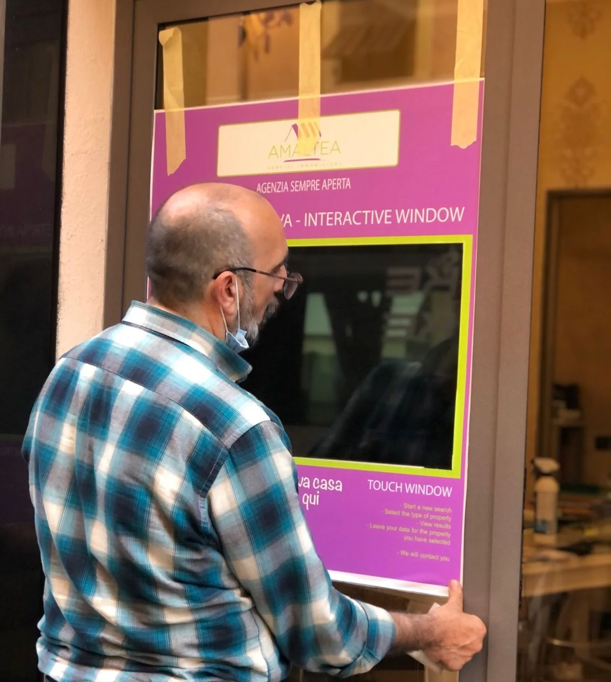 Combo Vending Machine Usb Foil Projection Screen Window Shop Glass Touch Film