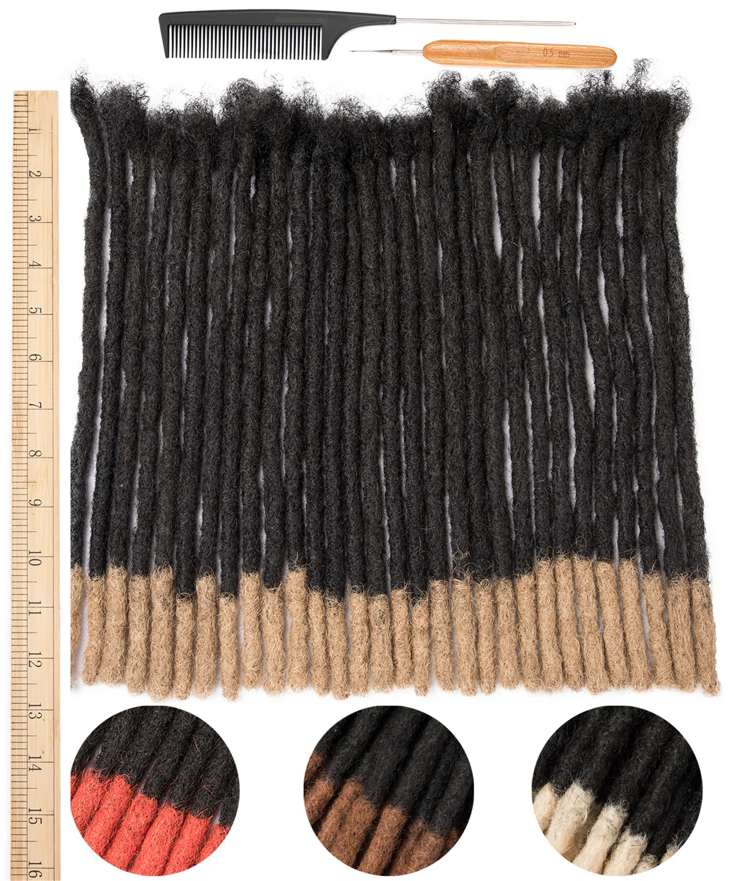 dread locks 100% handmade afro kinky curly natural micro braiding locs , virgin human hair crochet Dreadlocks extension